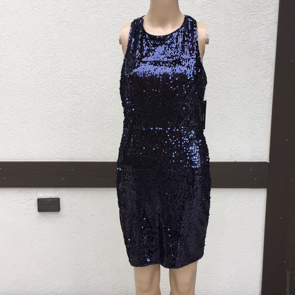 New Lulus new sequin dress navy medium sparkle sleeveless